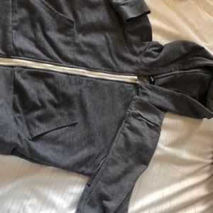 Gray cropped zip up hoodie